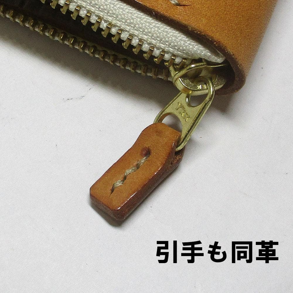 長く使える　珍カンガルー革×ヌメ革　本革ラウンドファスナー　長財布