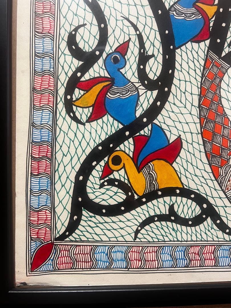 マドゥバニ（ミティラー）ペイント＜アニマル＞　28 cm×38cm 大サイズ