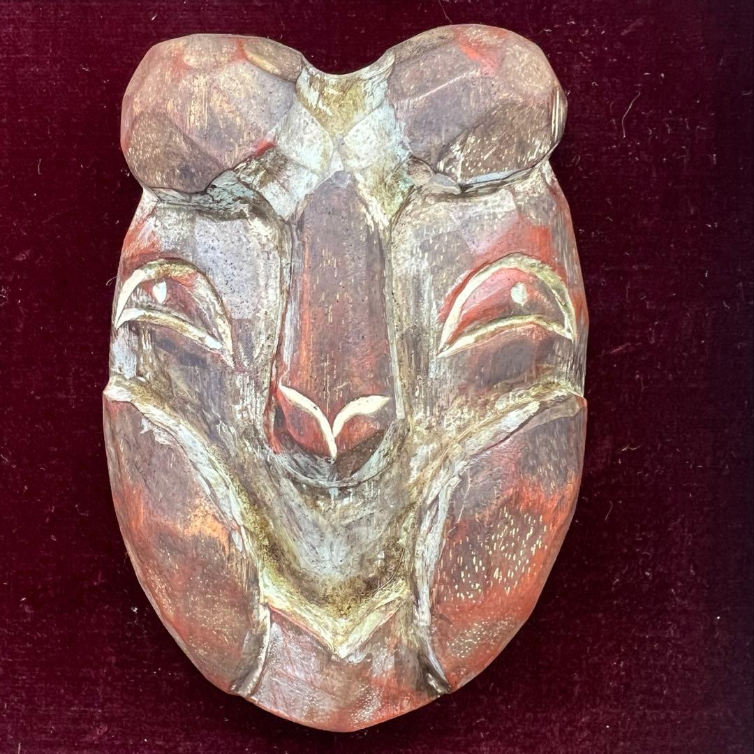 伝統工芸品★宮田嵐村★道神面額装 魔除け