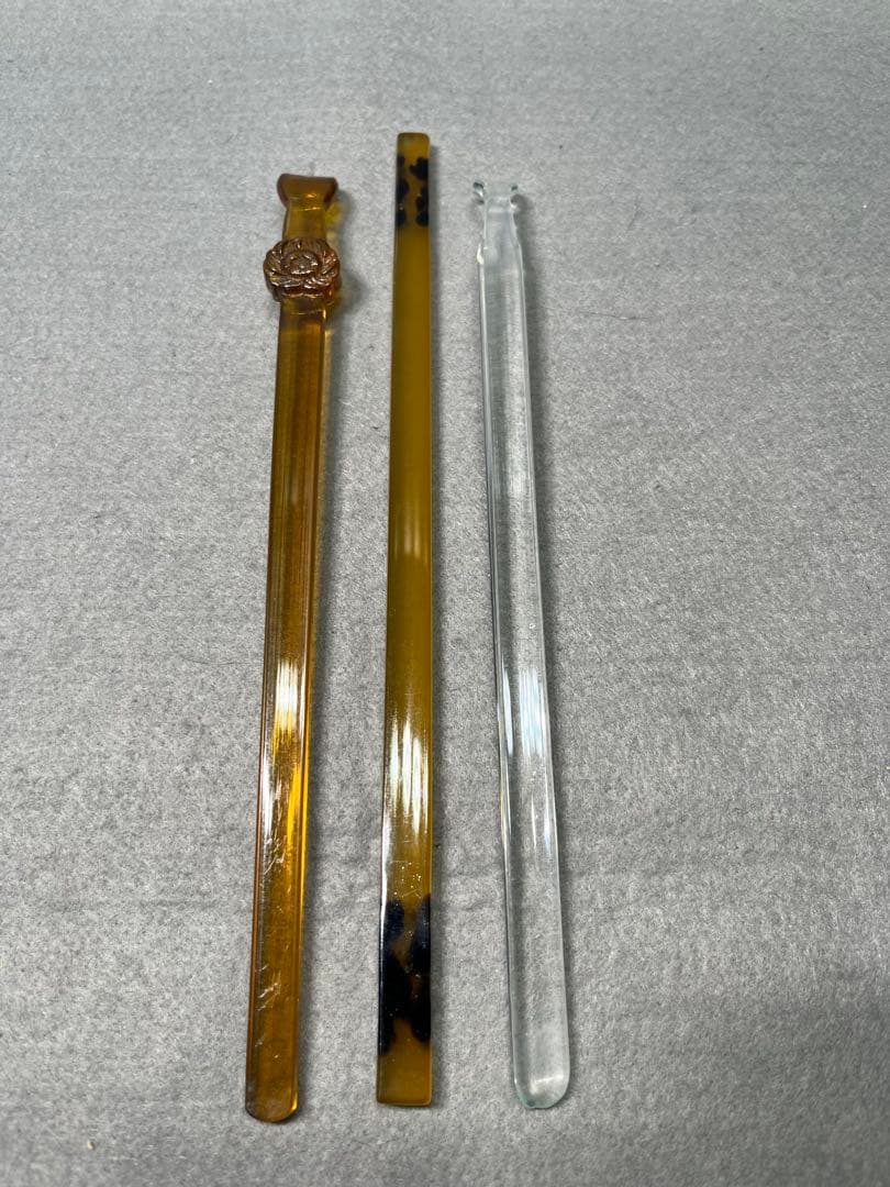 江戸ガラス　かんざし　笄　三点まとめて