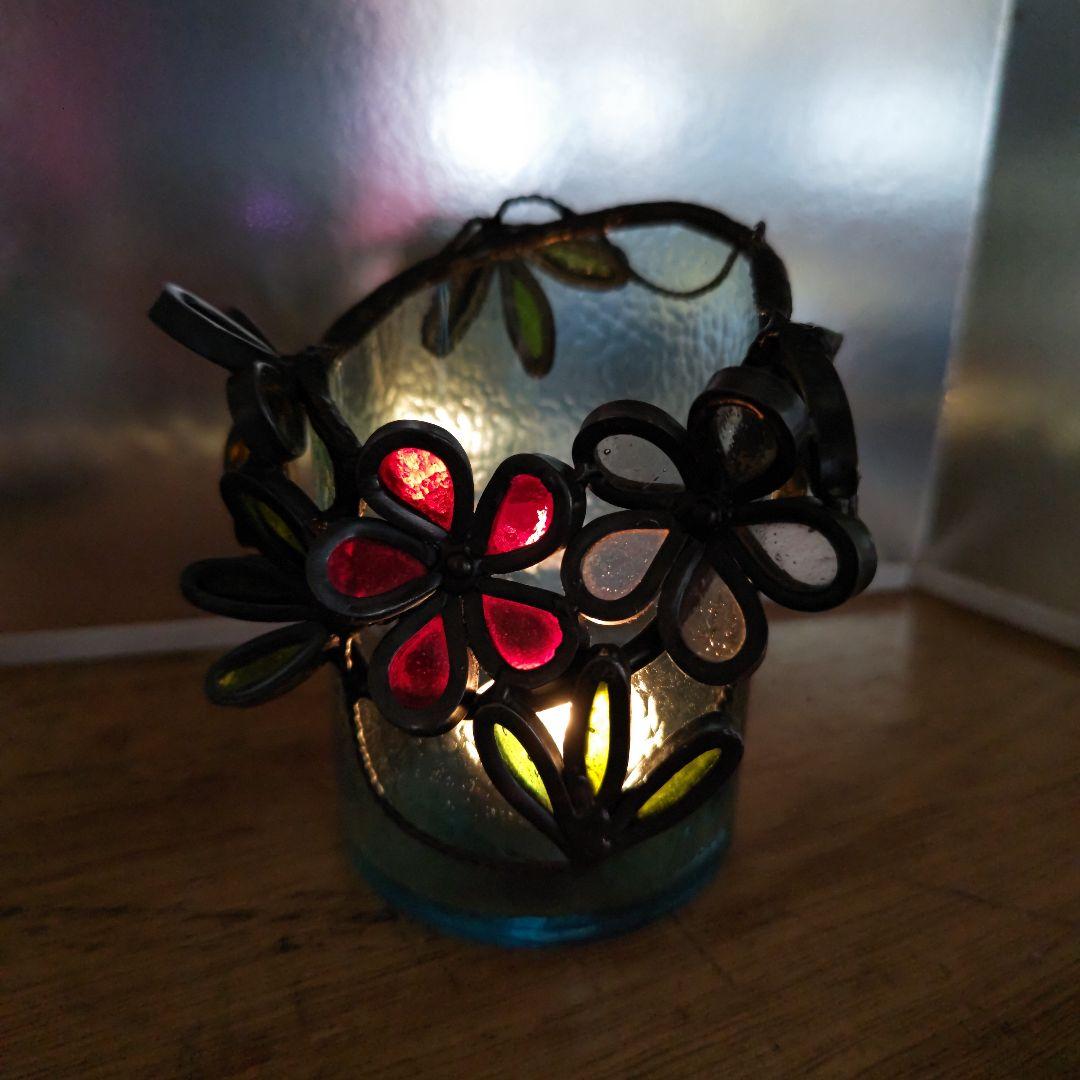 ハンドメイド ステンドグラス 花瓶 小物入れ