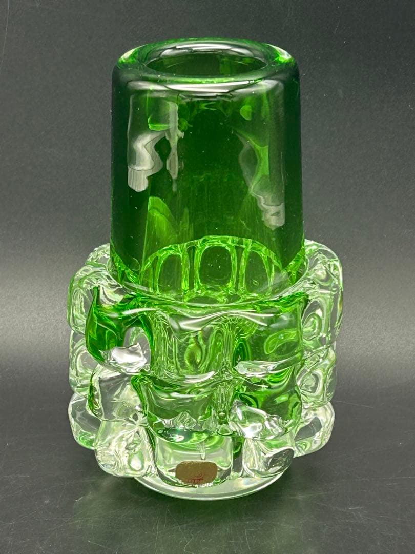 フランティシェク・ヴィズナー　チェコ　ガラス　花瓶　1970年代　希少品