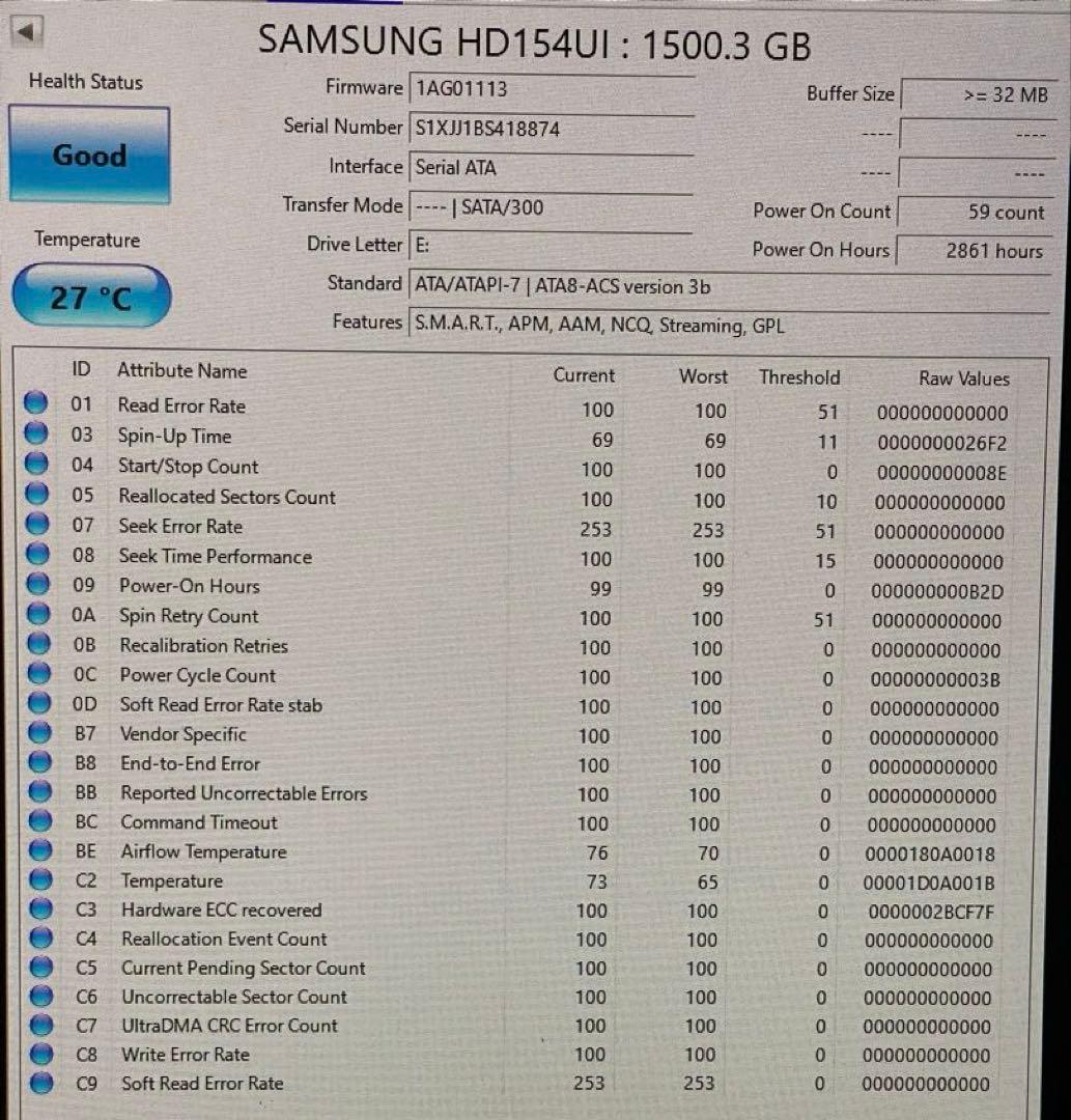 3.5' 2009年製HDD 1.5 TB, 2010 年製2.0 TB セット