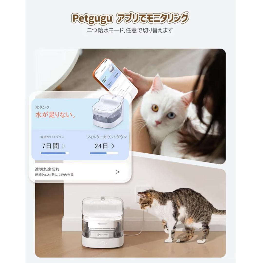 PF1L 猫用 スマートペット用自動給水器 アプリ付き 2L大容量