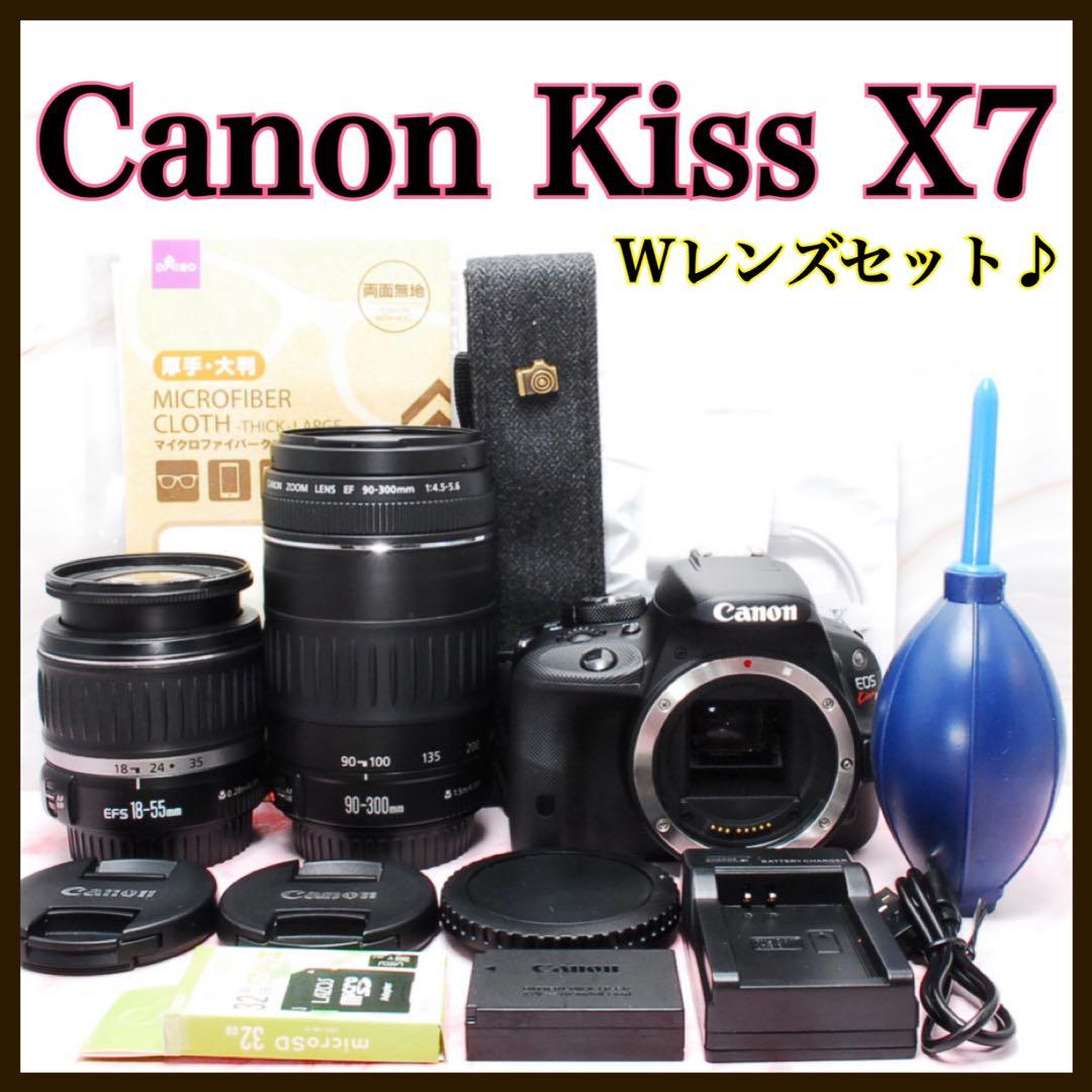高画質✨Canon Kiss X7✨Wレンズセット✨超望遠&標準レンズ