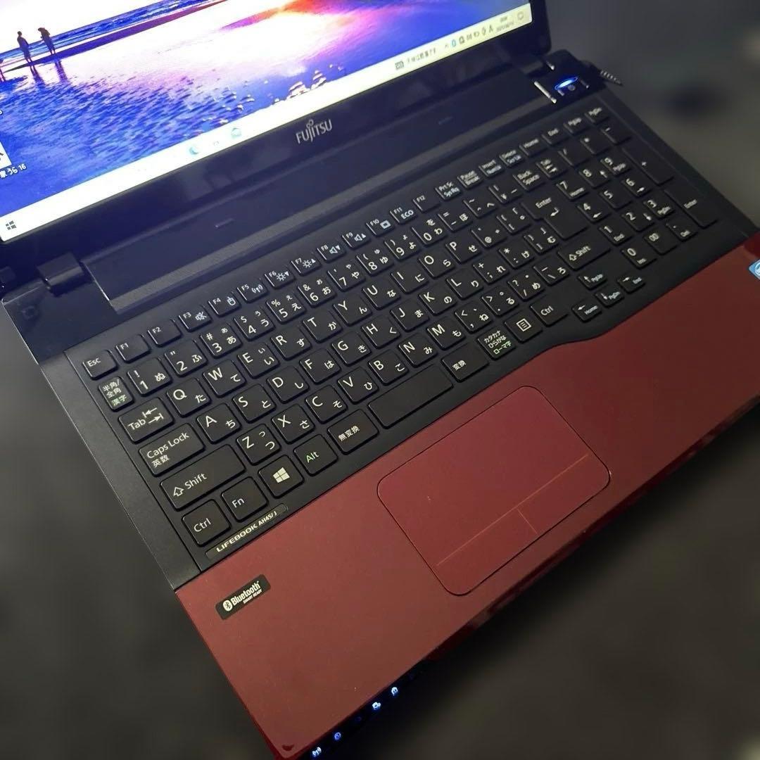 富士通FMV LIFEBOOK AH45 赤 超綺麗 Win10 office付