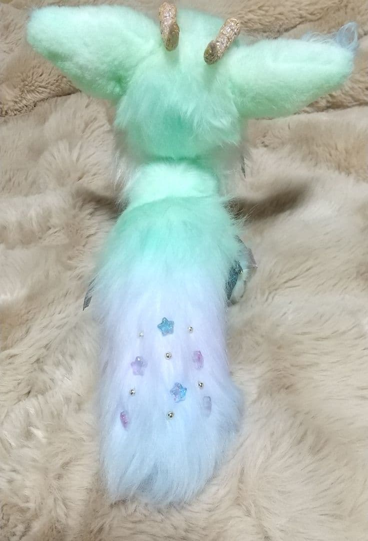 定価4万作家様ミントグリーンのふわふわフォックスぬいぐるみ